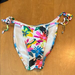 Floral Bikini Bottom with Tie Sides